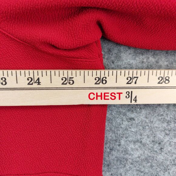 Ali Miles 1X Red Swing Jacket Plus Button Front 3/4 Sleeve Pocket Artsy Career - Picture 4 of 9